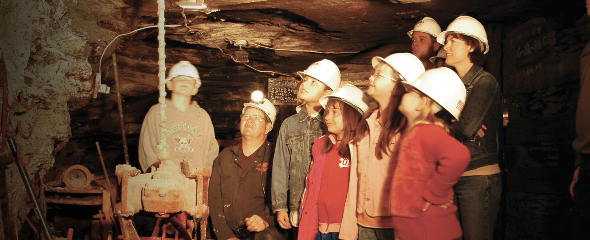 Working in the coal mine — coal mining tools and equipment at Tour-Ed Mine Pittsburgh